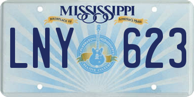 MS license plate LNY623