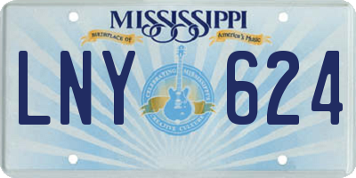 MS license plate LNY624