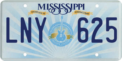 MS license plate LNY625