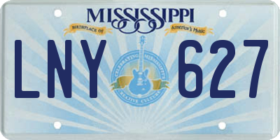 MS license plate LNY627
