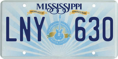 MS license plate LNY630