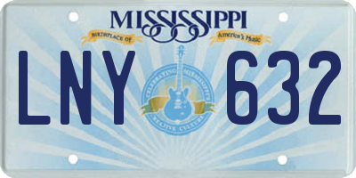 MS license plate LNY632