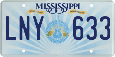 MS license plate LNY633