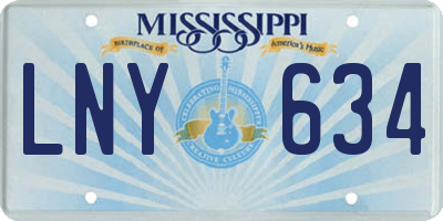 MS license plate LNY634