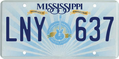 MS license plate LNY637