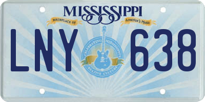 MS license plate LNY638