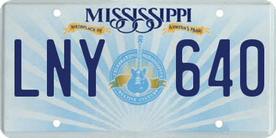 MS license plate LNY640