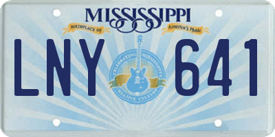 MS license plate LNY641
