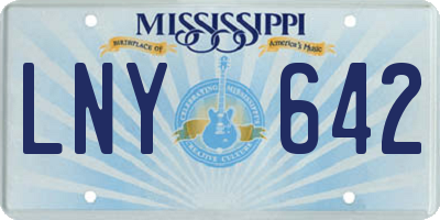 MS license plate LNY642
