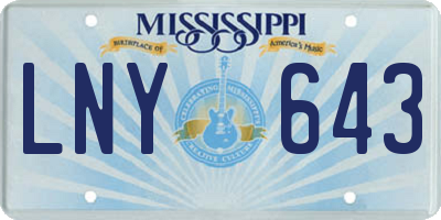 MS license plate LNY643