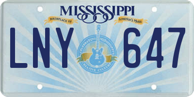 MS license plate LNY647