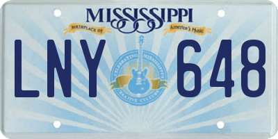 MS license plate LNY648
