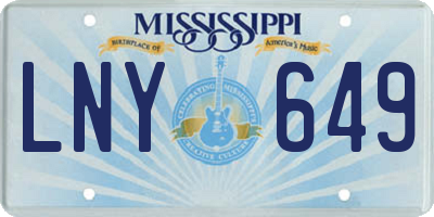 MS license plate LNY649