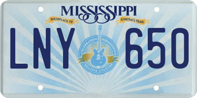 MS license plate LNY650