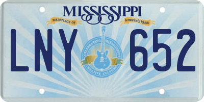 MS license plate LNY652