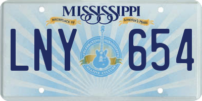 MS license plate LNY654