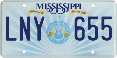 MS license plate LNY655