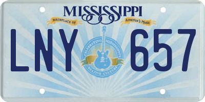 MS license plate LNY657