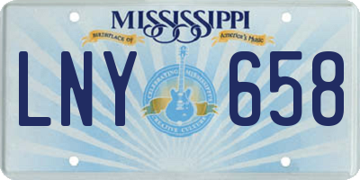 MS license plate LNY658
