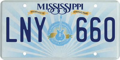 MS license plate LNY660