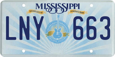 MS license plate LNY663