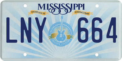 MS license plate LNY664