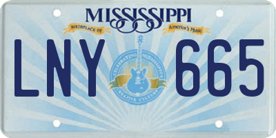 MS license plate LNY665