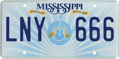MS license plate LNY666