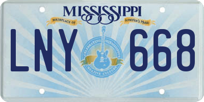 MS license plate LNY668