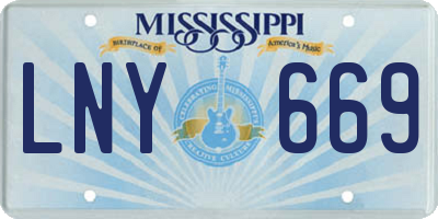 MS license plate LNY669