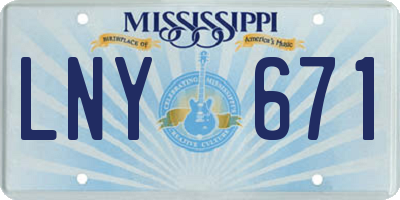 MS license plate LNY671