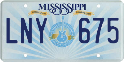 MS license plate LNY675