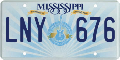 MS license plate LNY676