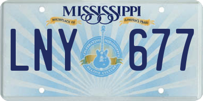 MS license plate LNY677