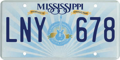 MS license plate LNY678