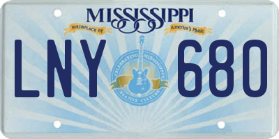 MS license plate LNY680