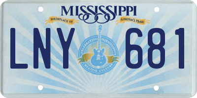 MS license plate LNY681