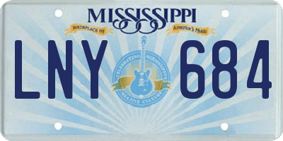 MS license plate LNY684