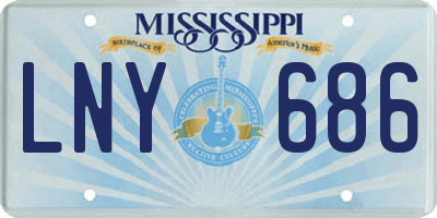 MS license plate LNY686