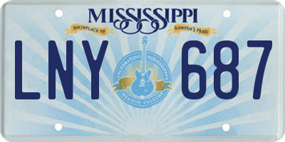 MS license plate LNY687