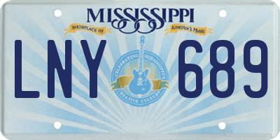 MS license plate LNY689