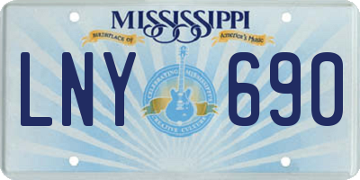 MS license plate LNY690