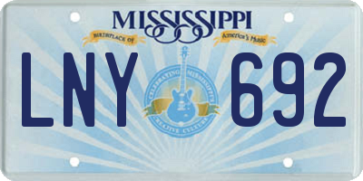 MS license plate LNY692