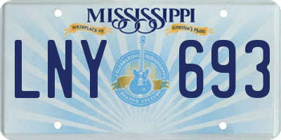 MS license plate LNY693