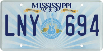 MS license plate LNY694