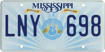 MS license plate LNY698