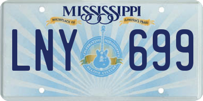 MS license plate LNY699