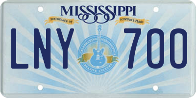 MS license plate LNY700