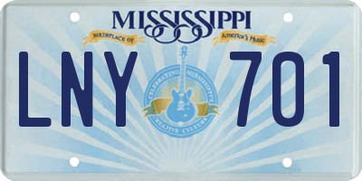 MS license plate LNY701