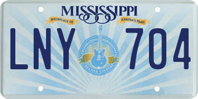 MS license plate LNY704